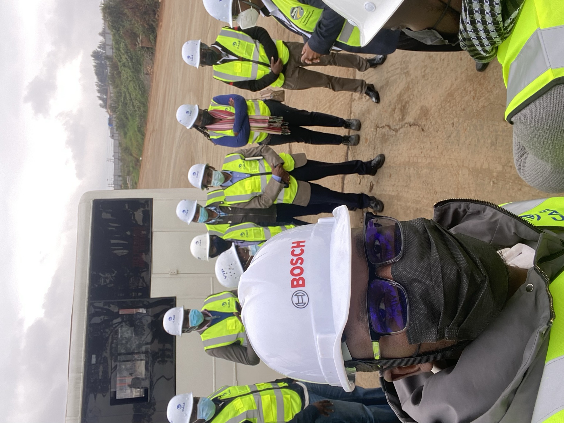 Engineering team at construction site